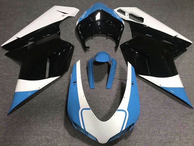 2007-2014 White Blue Glossy Black Ducati 848 1098 1198 Motorcycle Fairings UK