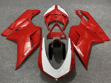 Buy 2007-2014 Red White Black Ducati 1198 Motorcycle Fairings UK