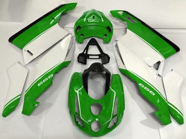 Buy 2003-2004 White Green Black Ducati 999 Motorcycle Fairings UK