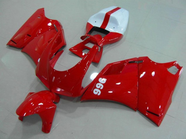 1993-2005 Glossy Red White Ducati 996 Motorcycle Fairings UK