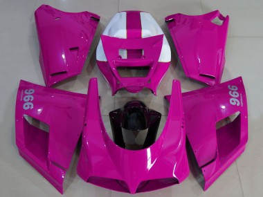 Buy 1993-2005 Glossy Pink White Black Ducati 996 Motorcycle Fairings UK