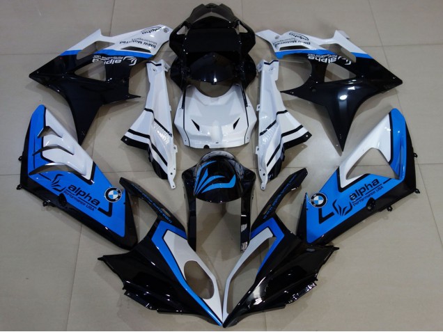 2009-2014 White Blue Glossy Black Alpha BMW S1000RR Motorcycle Fairings UK