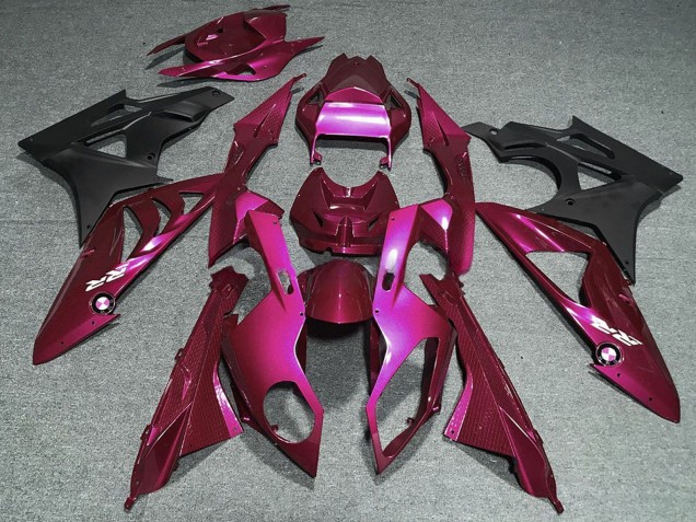 2009-2014 Dark Hot Pink Matte Black BMW S1000RR Motorcycle Fairings UK