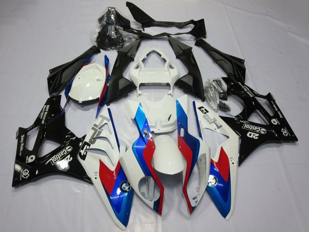 2009-2014 White Red Blue Glossy Black Castrol OEM Style BMW S1000RR Motorcycle Fairings UK