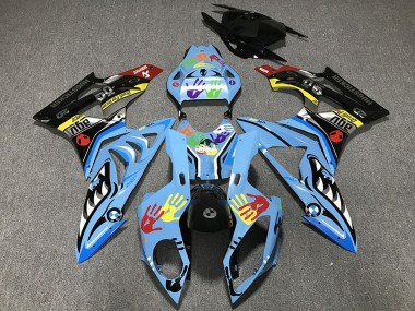 Buy 2009-2014 Light Blue Black Shark Hands BMW S1000RR Motorcycle Fairings UK