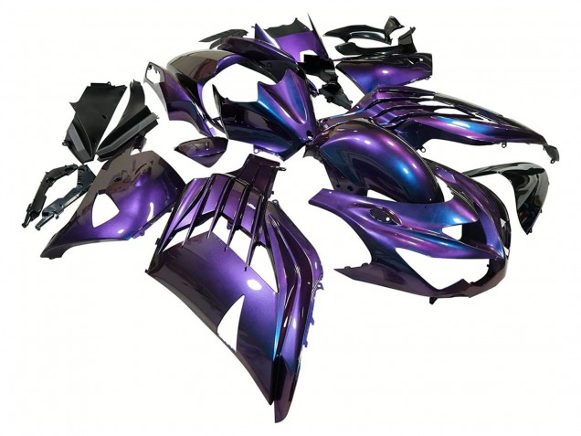 2012-2024 Chameleon Blue Purple Kawasaki ZX14R ZZR1400 Motorcycle Fairings UK