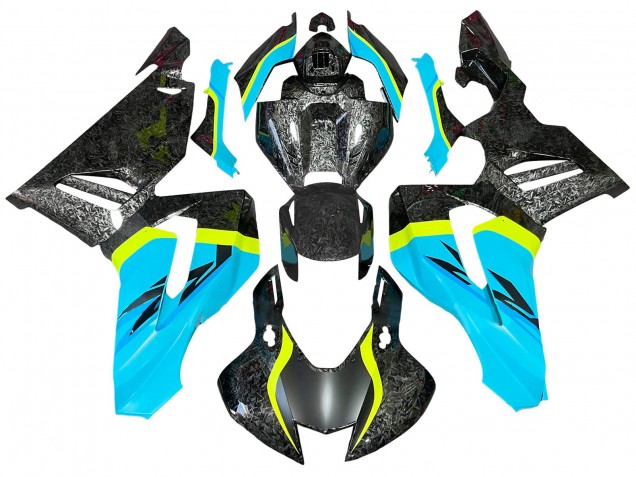 2020-2023 Light Blue Yellow Black Forged Carbon Fiber Honda CBR1000RR-R Motorcycle Fairings UK