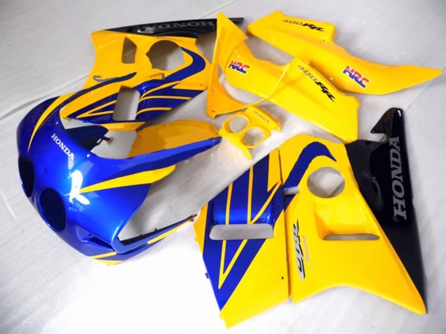 1987-1989 Yellow Blue Glossy Black Honda CBR400RR NC23 Motorcycle Fairings UK