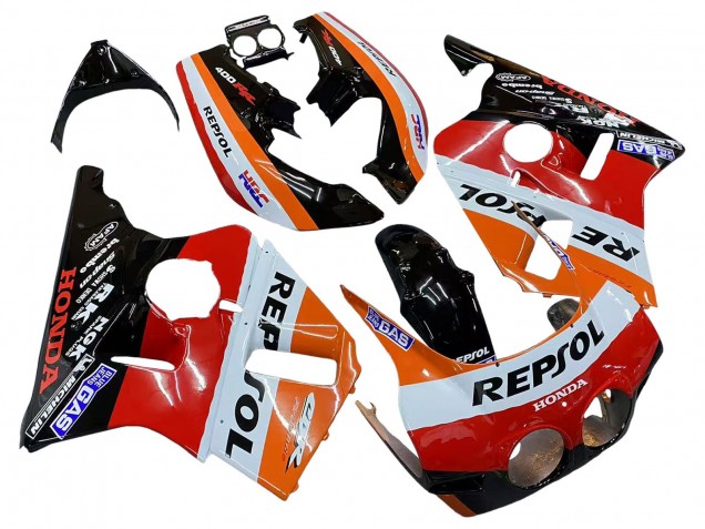 1987-1989 Orange White Red Glossy Black Repsol HRC Honda CBR400RR NC23 Motorcycle Fairings UK