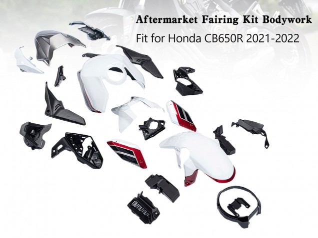 2019-2022 White Black Red Honda CB650R Motorcycle Fairings UK