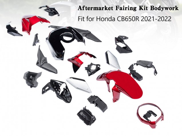 2019-2022 Black Red Silver Honda CB650R Motorcycle Fairings UK