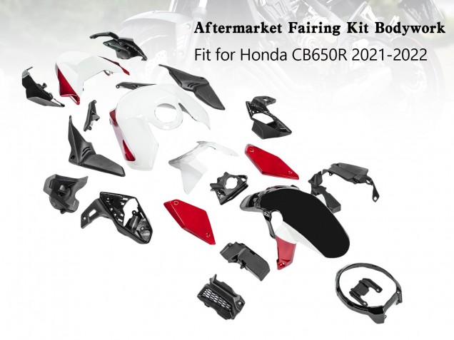 2019-2022 Black Red White Honda CB650R Motorcycle Fairings UK