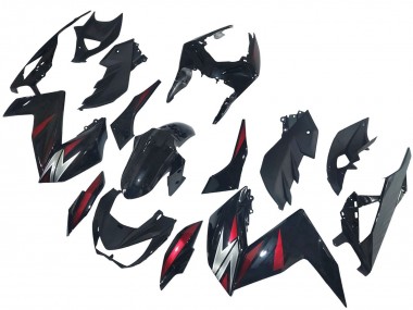 Buy 2015-2016 Glossy Black Red Silver Kawasaki Z250/Z300 Motorcycle Fairings UK