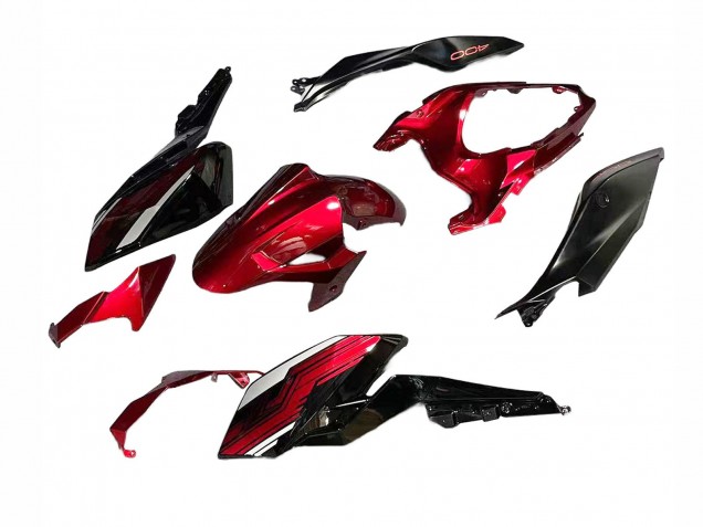 2018-2024 Candy Red Glossy Black Kawasaki Z400 Motorcycle Fairings UK