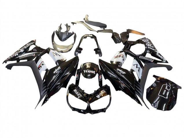 2010-2016 Glossy Black Gold White Mobil West Kawasaki Z1000SX Motorcycle Fairings UK