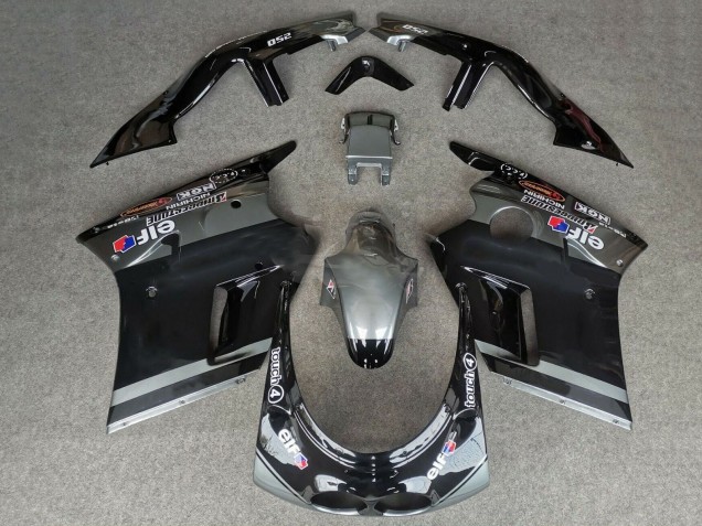1989-1990 Glossy Black Grey Elf Touch4 Bridgestone Kawasaki ZXR250 Motorcycle Fairings UK