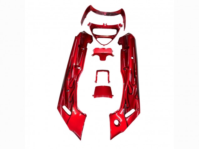 1993-2007 Red Black Flame Kawasaki ZZR400 Motorcycle Fairings UK