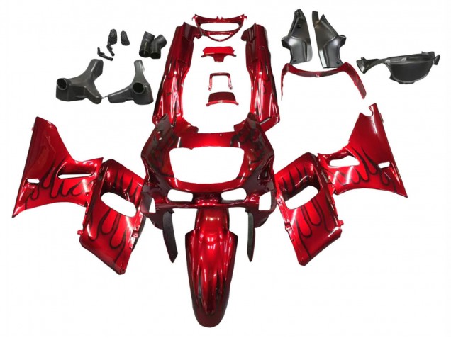 1993-2007 Red Black Flame Kawasaki ZZR400 Motorcycle Fairings UK