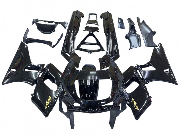 1993-2007 Glossy Black Gold Ninja Kawasaki ZZR400 Motorcycle Fairings UK