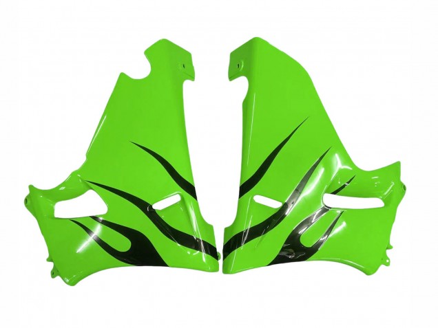 1993-2007 Green Glossy Black Flame Kawasaki ZZR400 Motorcycle Fairings UK