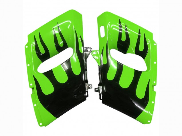 1993-2007 Green Glossy Black Flame Kawasaki ZZR400 Motorcycle Fairings UK