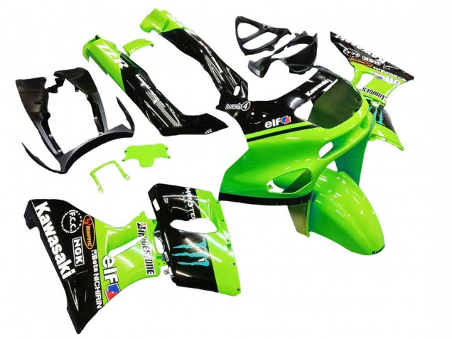 1993-2007 Green Glossy Black Blue Monster Elf Touch4 Bridgestone Kawasaki ZZR400 Motorcycle Fairings UK