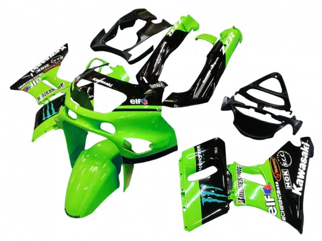 1993-2007 Green Glossy Black Blue Monster Elf Touch4 Bridgestone Kawasaki ZZR400 Motorcycle Fairings UK