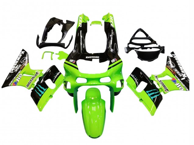 1993-2007 Green Glossy Black Blue Monster Elf Touch4 Bridgestone Kawasaki ZZR400 Motorcycle Fairings UK