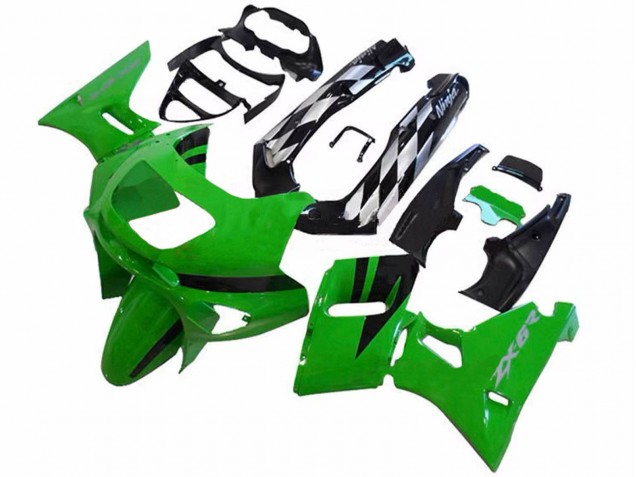 1993-2007 Green Glossy Black Kawasaki ZZR400 Motorcycle Fairings UK
