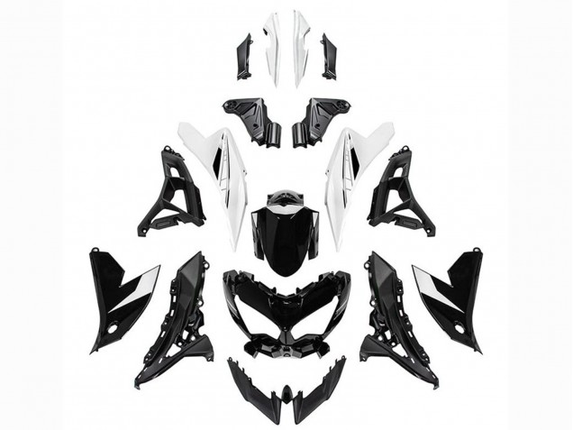 2022-2025 Glossy Black White Kawasaki Versys 650 Motorcycle Fairings UK