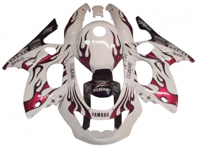 1996-2007 White Dark Red Yamaha YZF600R Thundercat Motorcycle Fairing UK