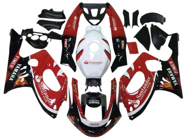 1996-2007 Glossy Black Red White Volvo Fimer Santander Yamaha YZF600R Thundercat Motorcycle Fairings UK