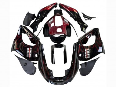 Buy 1997-2007 Black with Dark Red Flame Yamaha YZF 1000R Thunderace Motorcycle Fairings UK