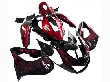 Buy 1997-2007 Black with Red Flame Yamaha YZF 1000R Thunderace Motorcycle Fairing Kits UK
