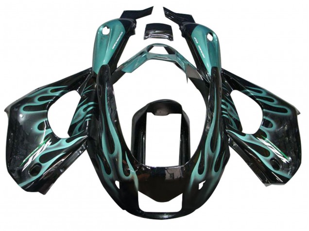 1997-2007 Glossy Black with Blue Flame Yamaha YZF 1000R Thunderace Motorcycle Fairings UK