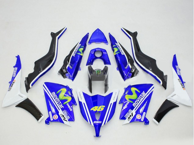 2012-2014 Blue Black White ENEOS MoviStar Yamalube 46 Yamaha TMAX530 Motorcycle Fairings UK