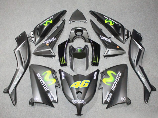 2012-2014 Matte Grey Yellow Semakin Didepan ENEOS Yamalube MoviStar 46 Yamaha TMAX530 Motorcycle Fairings UK