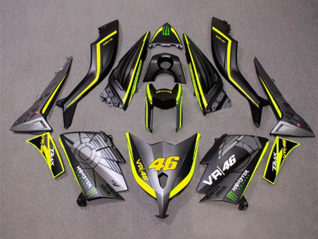 2012-2014 Matte Grey Yellow Monster 46 Yamaha TMAX530 Motorcycle Fairings UK