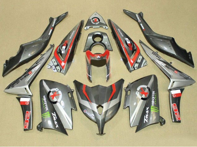 2012-2014 Grey Red Monster ENEOS Yamaha TMAX530 Motorcycle Fairings UK