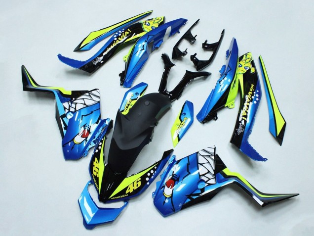 2017-2021 Blue Yellow Black Shark 46 Yamaha XMAX300 Motorcycle Fairings UK