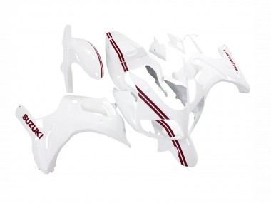 Buy 2003-2013 White with Dark Red Lines Suzuki SV650 Motorcycle Fairings UK
