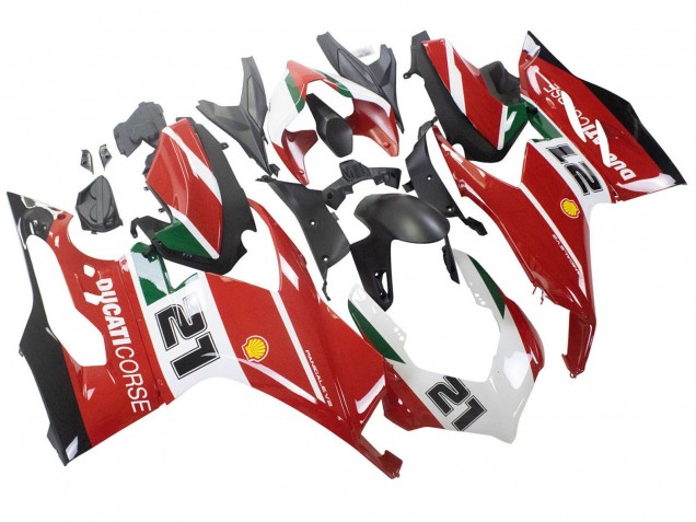 2020-2024 White Red Green Matte Black Corse 21 Ducati Panigale V2 Motorcycle Fairings UK