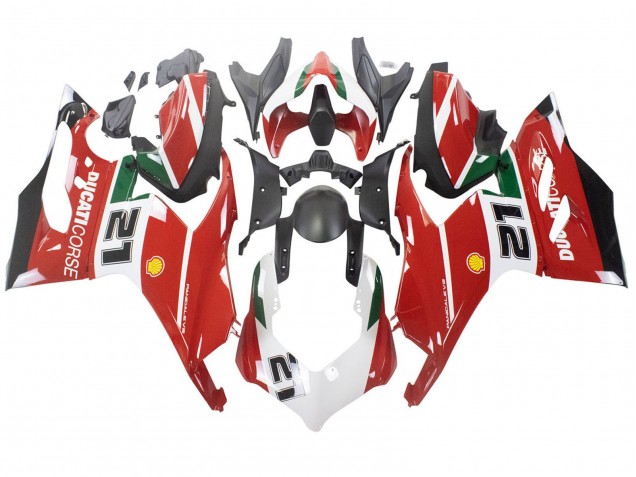 2020-2024 White Red Green Matte Black Corse 21 Ducati Panigale V2 Motorcycle Fairings UK