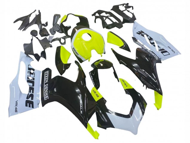 2020-2024 White Lime Green Glossy Black Stein Dinse VR 46 Ducati Panigale V2 Motorcycle Fairings UK