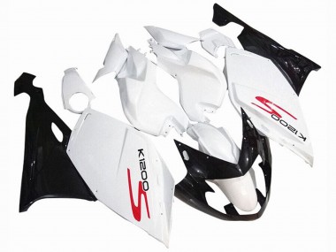 Buy 2005-2010 White Glossy Black BMW K1200S Motorcycle Fairings UK