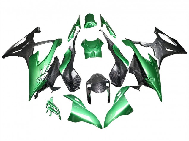 2019-2022 Glossy Black Green Carbon Fiber BMW S1000RR Motorcycle Fairings UK