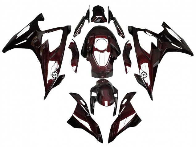 2019-2022 Dark Red Carbon Fiber BMW S1000RR Motorcycle Fairings UK