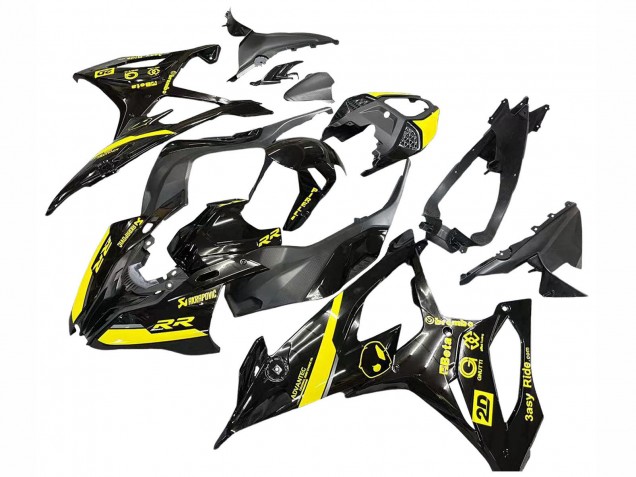 2019-2022 Glossy Black Yellow BMW S1000RR Motorcycle Fairings UK