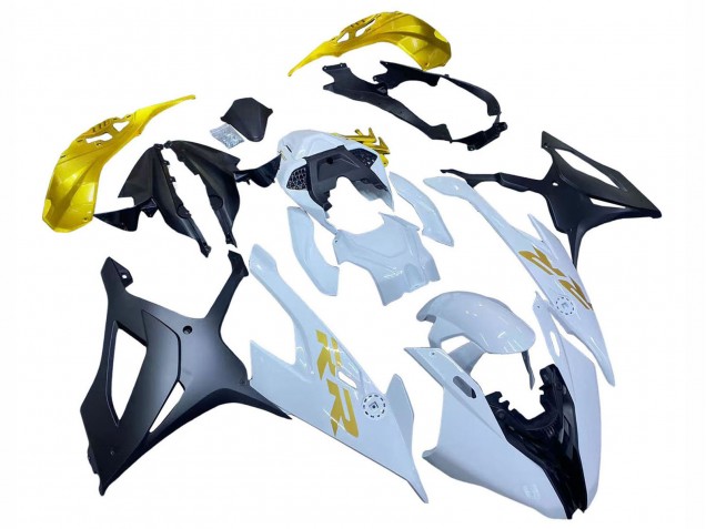 2019-2022 White Gold BMW S1000RR Motorcycle Fairings UK