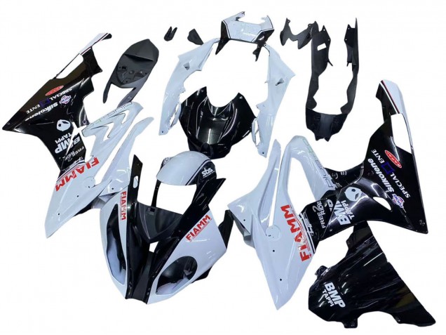 2015-2016 White Glossy Black Fiamm BMW S1000RR Motorcycle Fairings UK